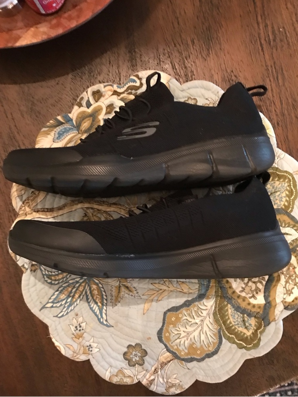 Skechers Men's Black Slip-On Memory Foam Athletic Shoes - Picture 2 of 6